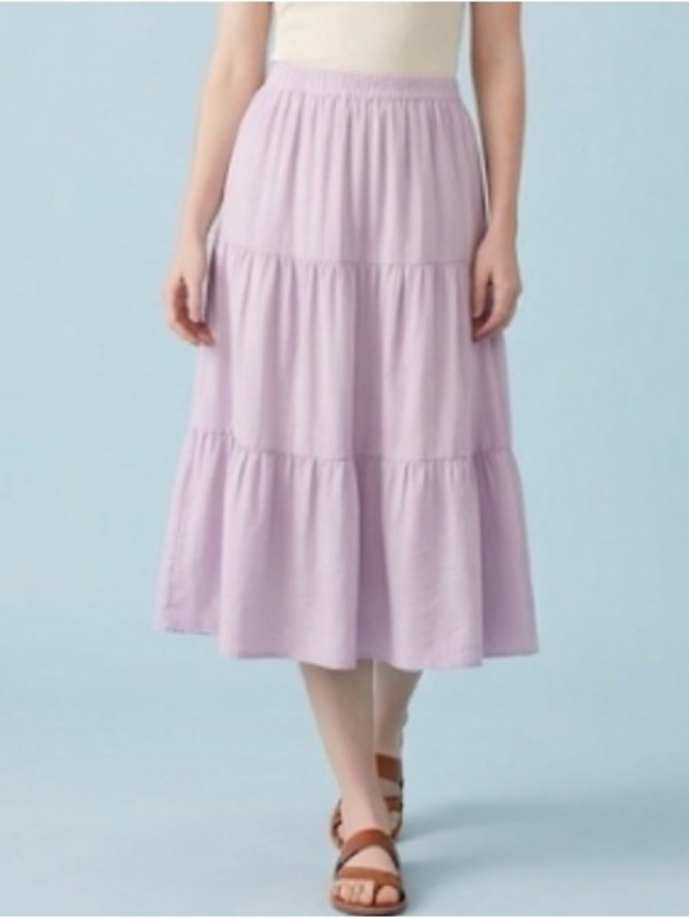 Matty M Light Purple Tiered Midi Skirt size small NWT